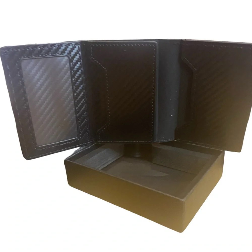 Men's Carbon-Texture Black Card Wallet